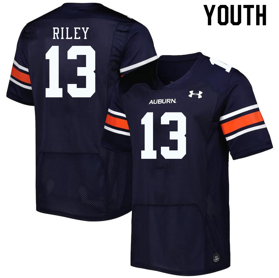 Youth #13 Cam Riley Auburn Tigers College Football Jerseys Stitched-Navy